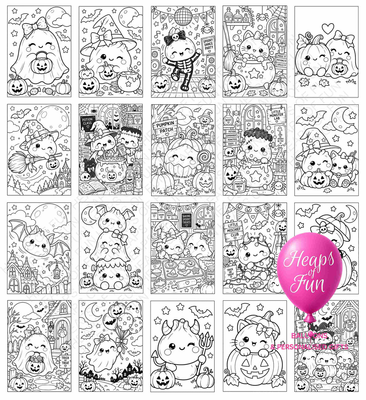 Halloween Dumplettes Colouring Book for Kids | 20 Cute Halloween Colouring Pages