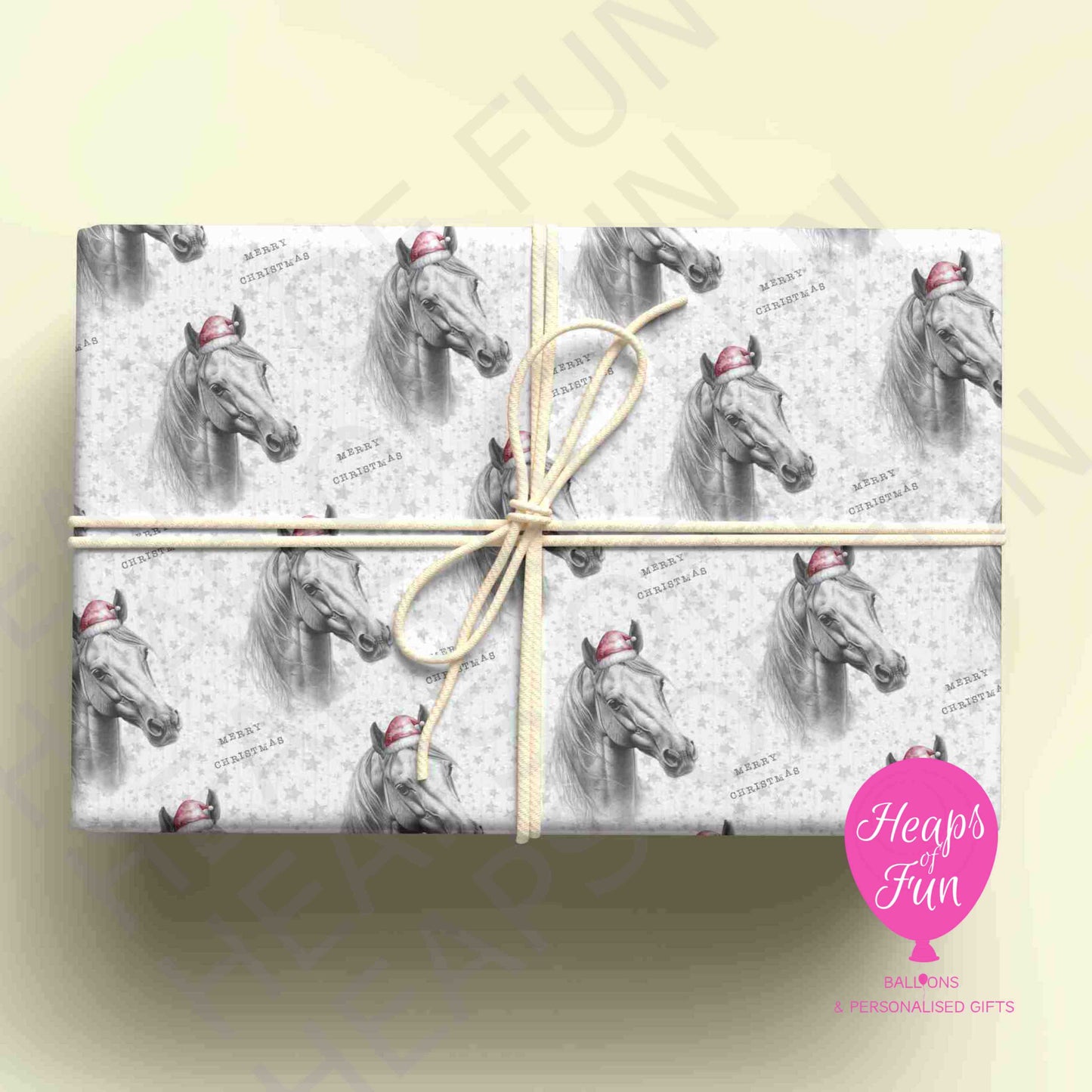 Personalised Horse Christmas Wrapping Paper – Custom Name Gift Wrap