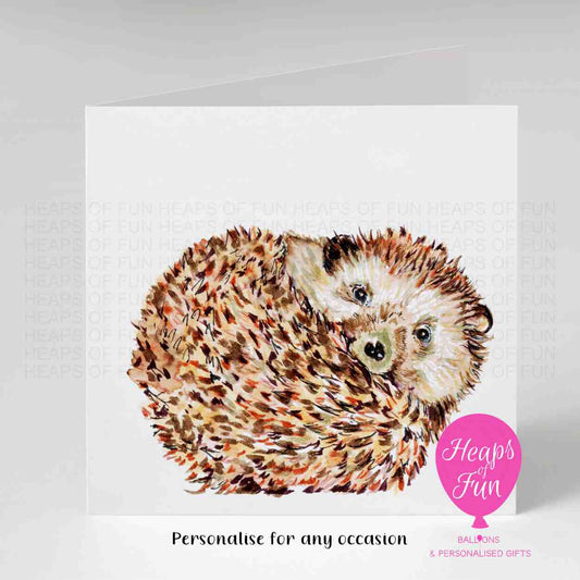 Personalised Hedgehog Greeting Card | Cute Custom Card for Any Occasion