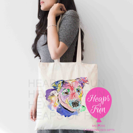 Personalised Jack Russell tote bag with custom text – eco-friendly dog lover gift