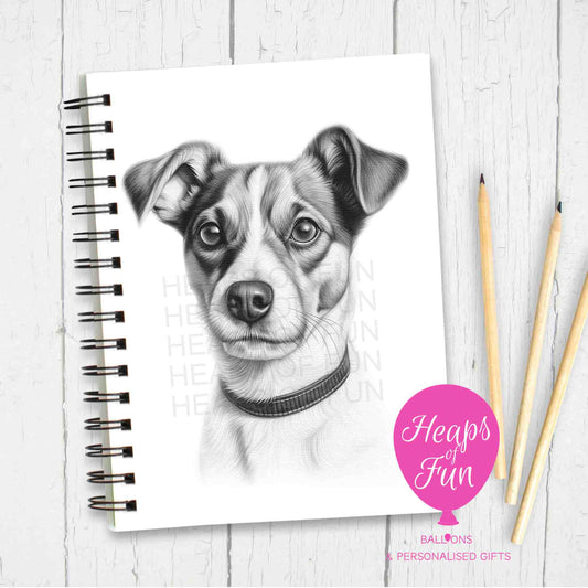 A5 Personalised Jack Russell Terrier Notebook - Sketchy Design