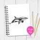 A5 Personalised Killer Whale Notebook - Sketchy Design