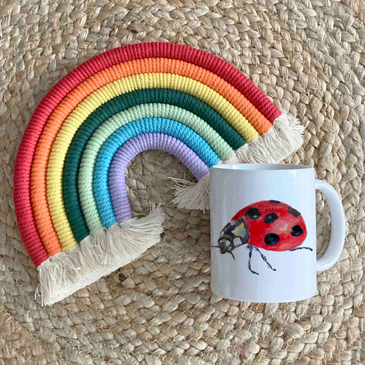 Ladybird 11oz Ceramic Mug – Rainbow-Coloured Animal Design