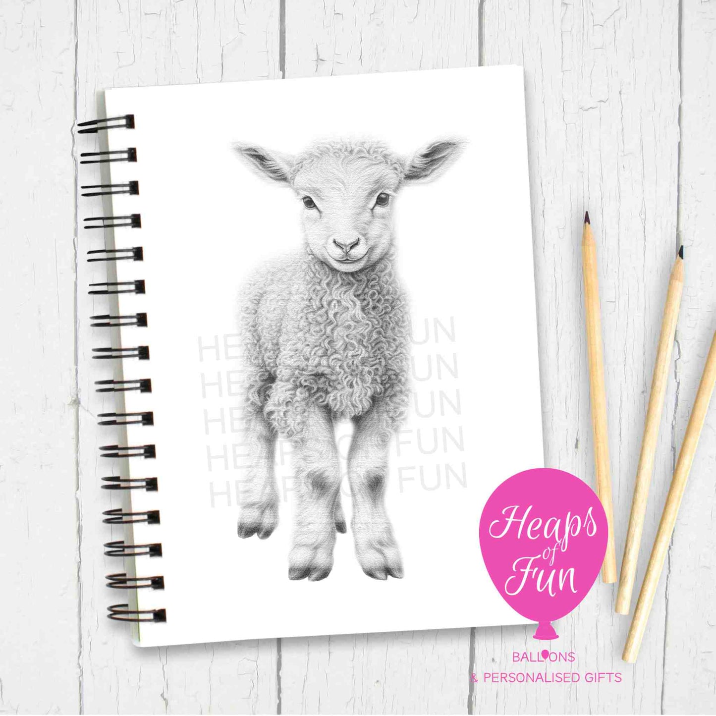 A5 Personalised Lamb Notebook - Sketchy Design