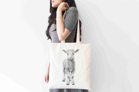 Personalised Sketchy Lamb Design Tote Bag | Custom Gift