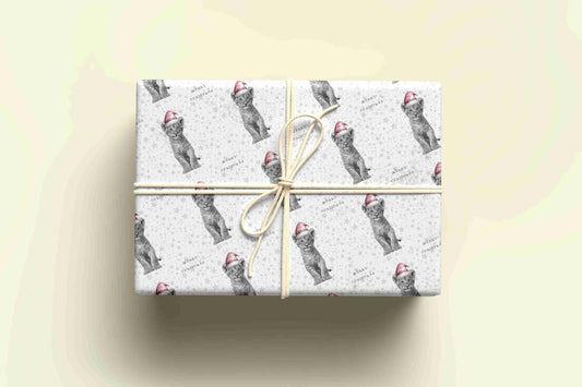 Personalised Sketchy Lion Cub Christmas Wrapping Paper – Unique, Custom Gift Wrap