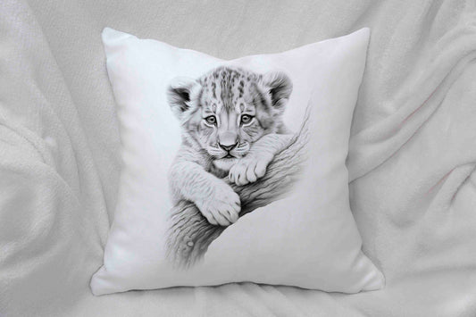 Sketchy Lion Cub Cushion