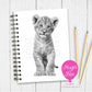 A5 Personalised Lion Cub Notebook - Sketchy Design