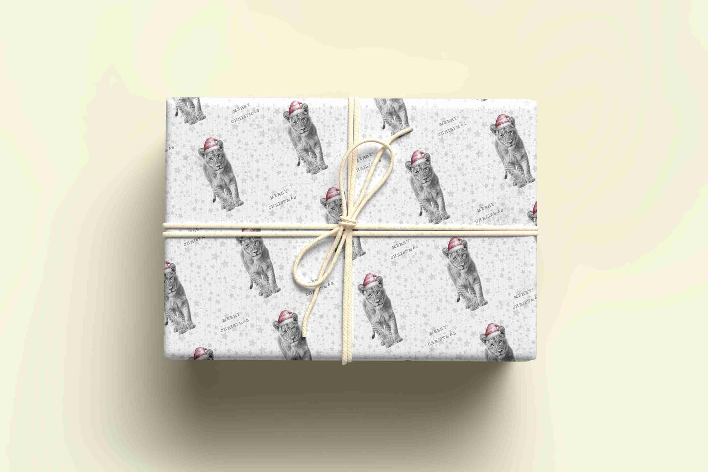 Personalised Sketchy Lioness Christmas Wrapping Paper – Unique, Custom Gift Wrap