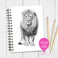 A5 Personalised Lion Notebook - Sketchy Design
