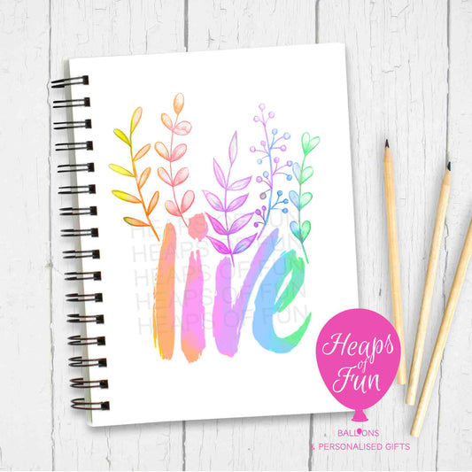Live Notebook – Rainbow Inspirational Journal for Everyday Positivity
