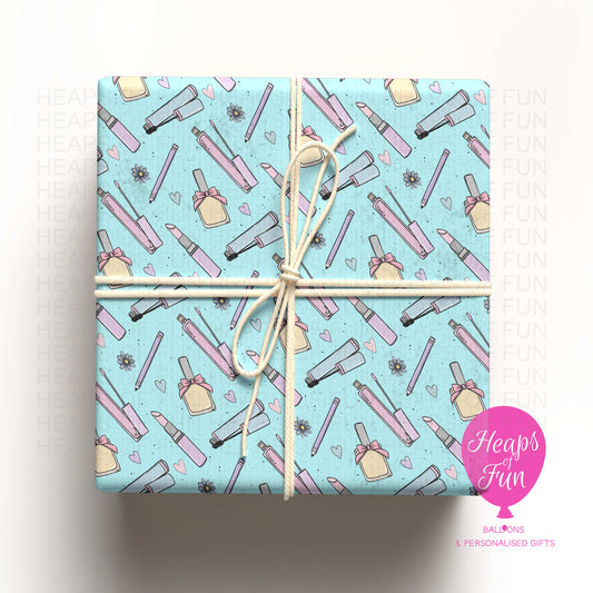 Makeup Wrapping Paper – Beauty Lover Gift Wrap | Cosmetic Design Gift Wrap