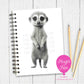 A5 Personalised Meerkat Notebook - Sketchy Design