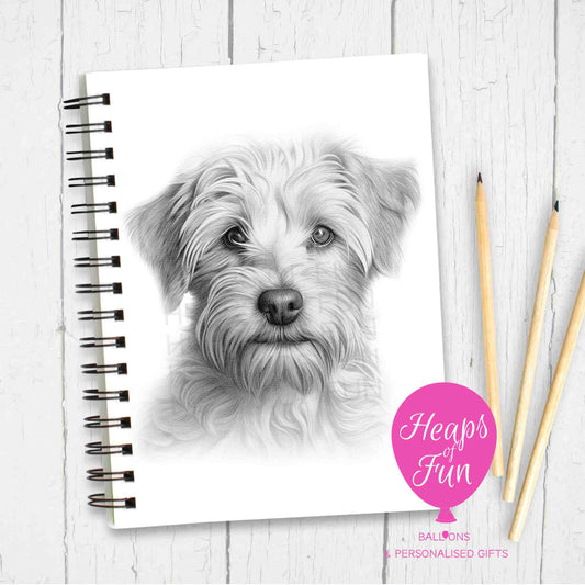 A5 Personalised Mixed Breed Dog Notebook - Sketchy Design
