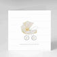 Pram New Baby Card - Pink, Blue or Lemon