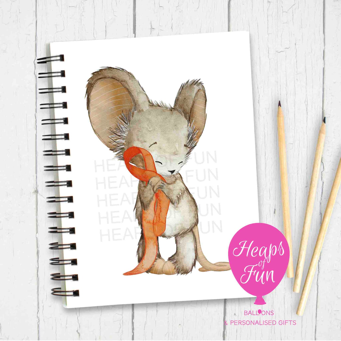 Orange Ribbon Awareness Notebook – Mouse Design Journal