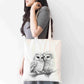 Personalised Sketchy Owl Design Tote Bag | Custom Gift