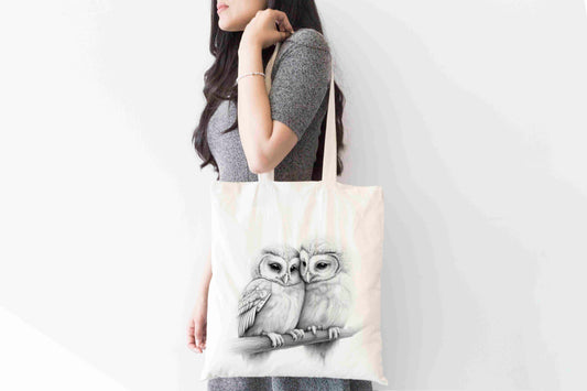 Personalised Sketchy Owl Design Tote Bag | Custom Gift