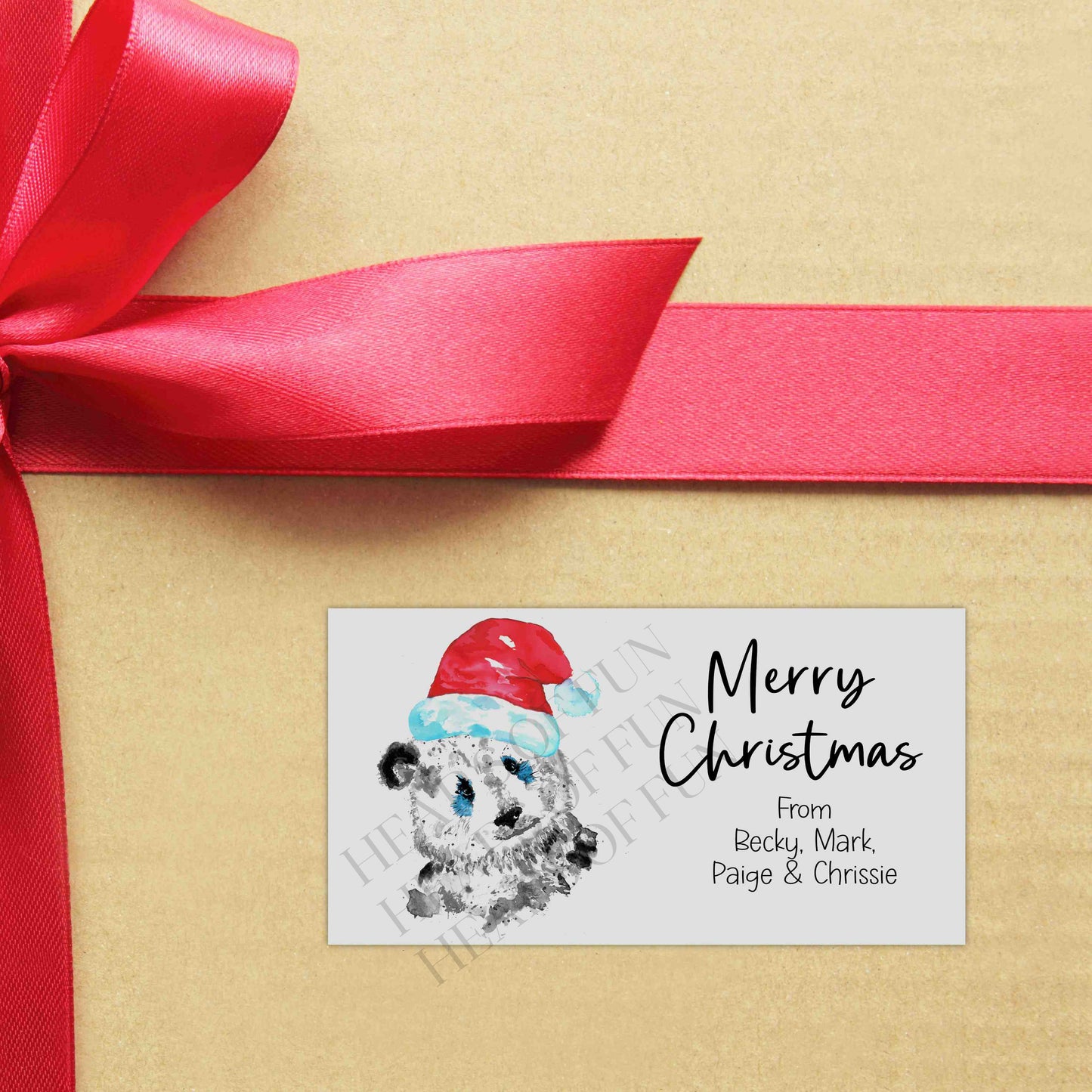 Personalised Panda Christmas Stickers