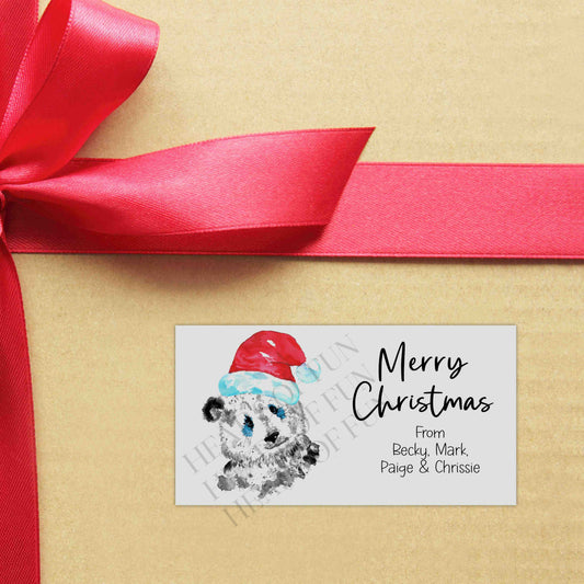 Personalised Panda Christmas Stickers