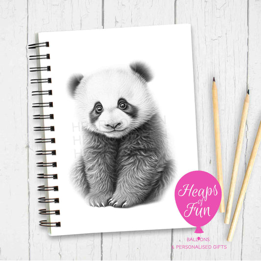 A5 Personalised Panda Notebook - Sketchy Design