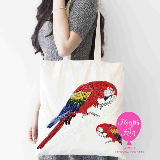 Colourful Parrot Design Tote Bag – Tropical, Vibrant & Eco-Friendly