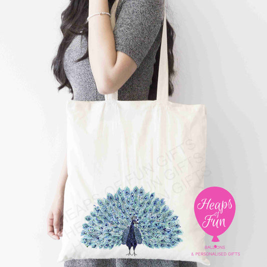 Colourful Peacock Design Tote Bag – Elegant, Eye-Catching & Eco-Friendly