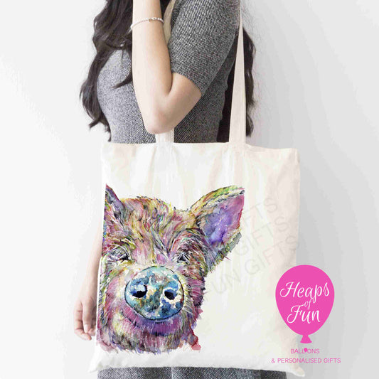 Colourful Pig Design Tote Bag – Cute, Quirky & Eco-Friendly