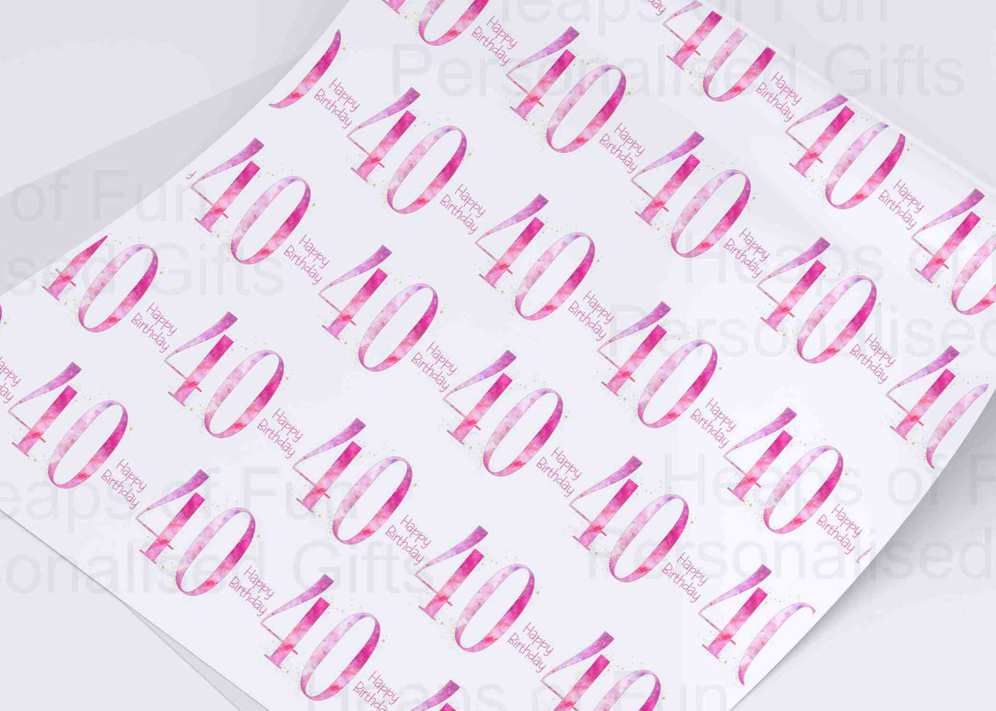 40th Birthday Wrapping Paper - Pink or Blue