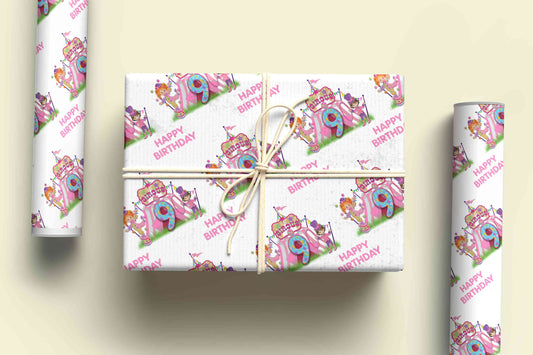Pink Circus Birthday Wrapping Paper - Age 1-10