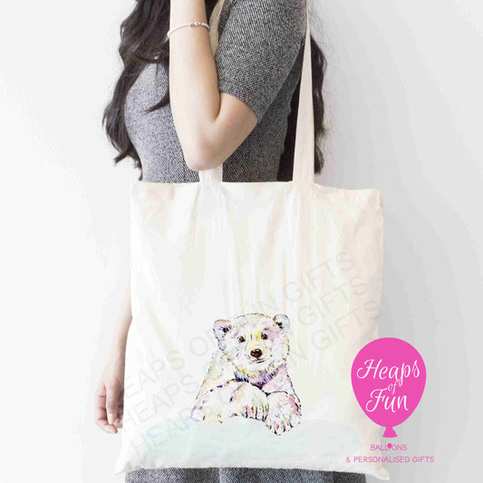 Colourful Polar Bear Design Tote Bag – Cool, Bold & Eco-Friendly