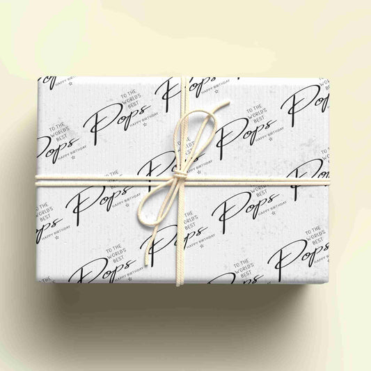 World's Best Pops - Happy Birthday Wrapping Paper