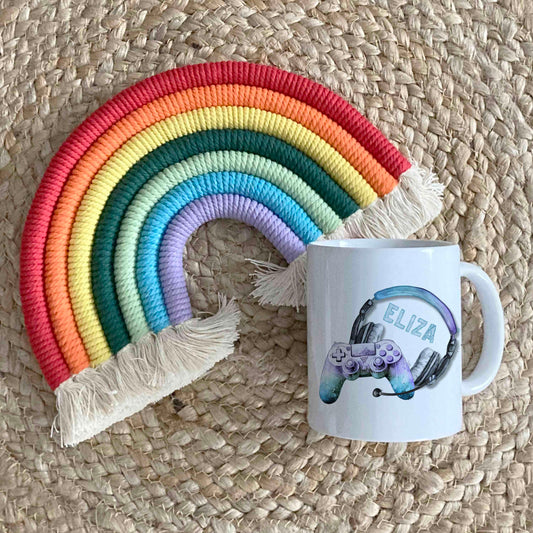 Purple/Blue  Personalised Gaming Mug – 3 Controller Designs | Custom Gamer Gift
