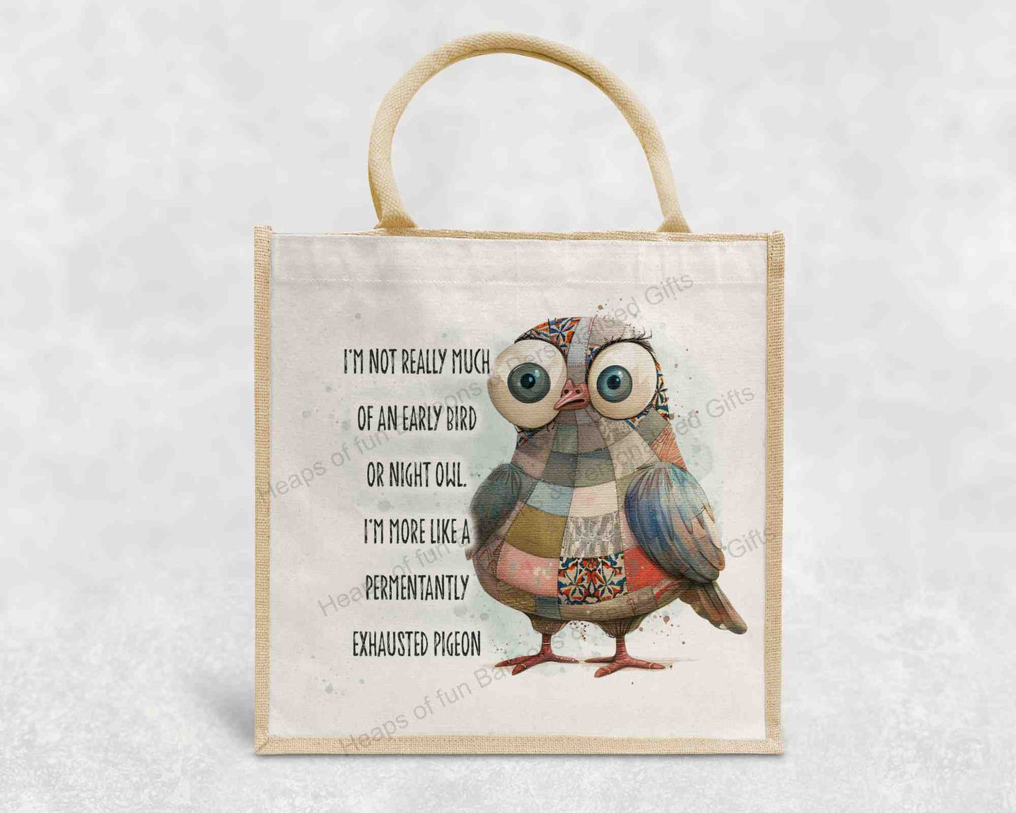 Quirky Pigeon Eco-Friendly Jute Bag