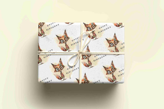 Quirky Fox Happy Birthday Wrapping Paper