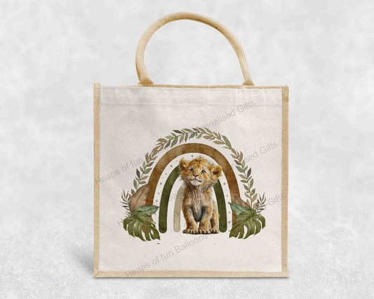 Safari Lion Rainbow Eco-Friendly Jute Bag