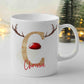 Personalised Reindeer Initial Mugs - 3 Colours available