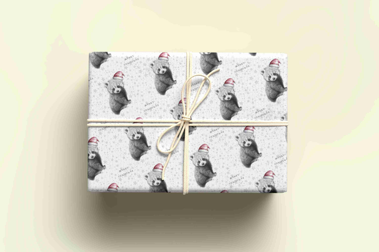 Personalised Sketchy Red Panda Christmas Wrapping Paper – Unique, Custom Gift Wrap