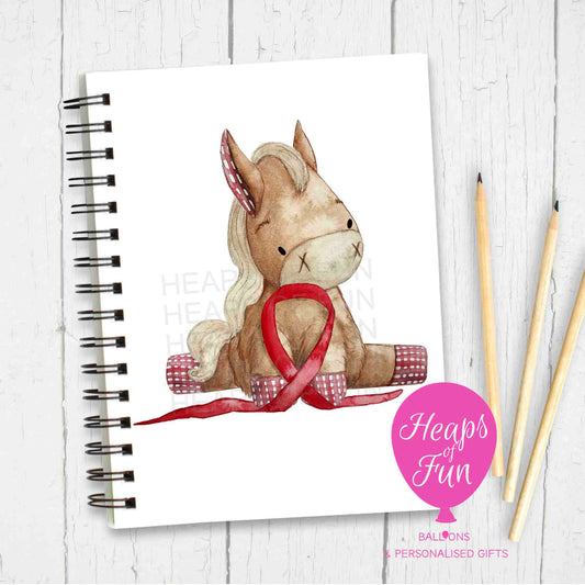 Red Ribbon Awareness Notebook – Horse Design Journal