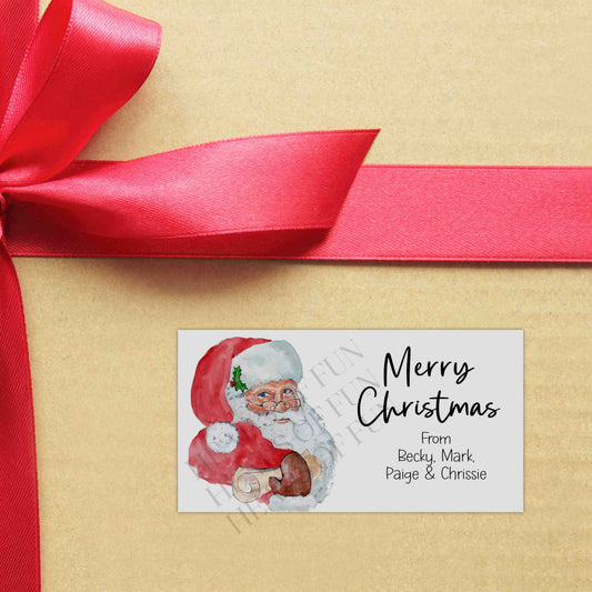 Personalised Santa Christmas Stickers