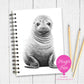 A5 Personalised Seal Pup Notebook – Cute Ocean Animal Journal - Sketchy Design