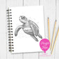 A5 Personalised Sea Turtle Notebook – Ocean Animal Journal - Sketchy Design