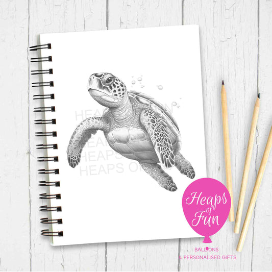 A5 Personalised Sea Turtle Notebook – Ocean Animal Journal - Sketchy Design