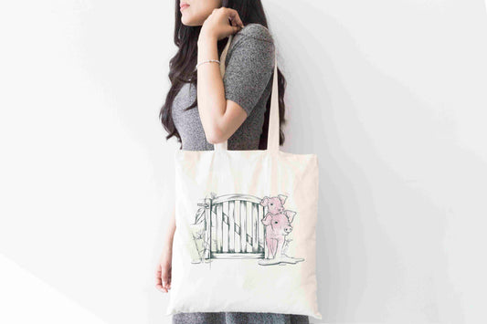 Sketchy Pigs Tote Bag – Farmyard Illustration Tote Shopping Bag