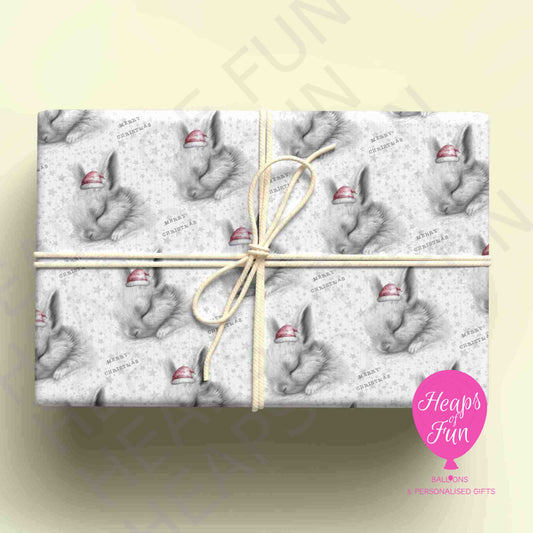 Personalised Bunny Christmas Wrapping Paper – Custom Name Gift Wrap