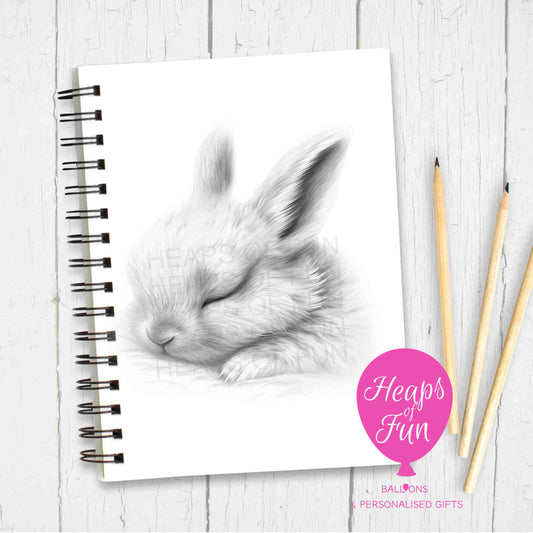 A5 Personalised Sleeping Rabbit Notebook - Sketchy Design