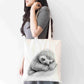 Personalised Sketchy Sleeping Sloth Design Tote Bag | Custom Gift