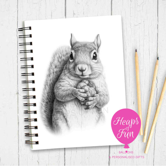 A5 Personalised Squirrel Notebook – Cute Animal Journal - Sketchy Design
