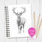 A5 Personalised Stag Notebook – Woodland Deer Journal- Sketchy Design