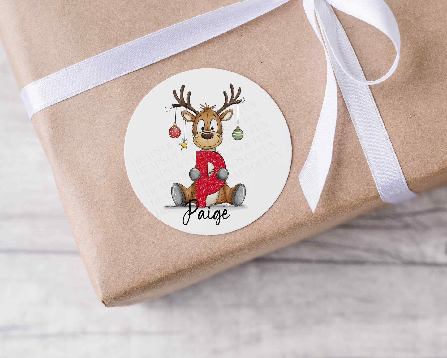 Personalised Reindeer Alphabet Stickers